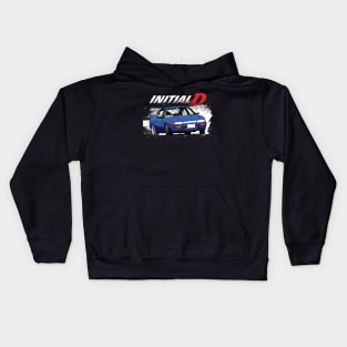 Initial D - Mountain Drift Racing Tandem s13 sylvia Impact blue Mako Kids Hoodie